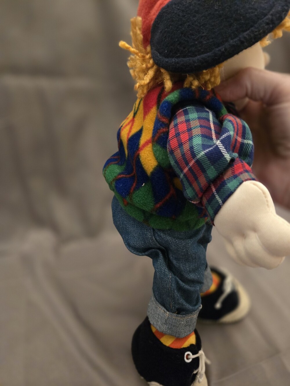 Sweetie Pie Kids Brandon Doll 16” Plaid Shirt Yarn Hair Retro 90s Outfit W/ Tags - Picture 5 of 8